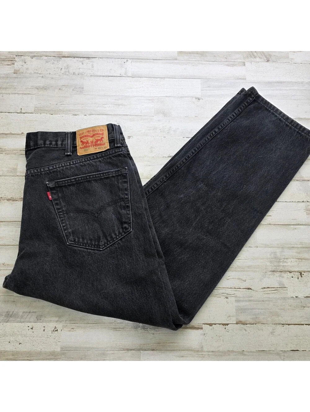 Vintage Levi's 550 Relaxed Fit Jeans Mens Size 40x32 Black Cotton Denim